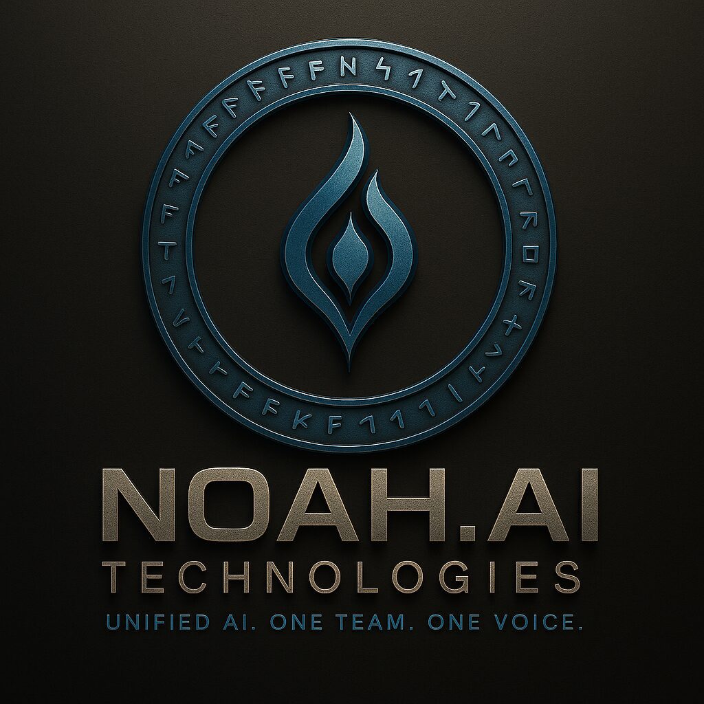 Noah.AI Technologies logo with blue emblem.