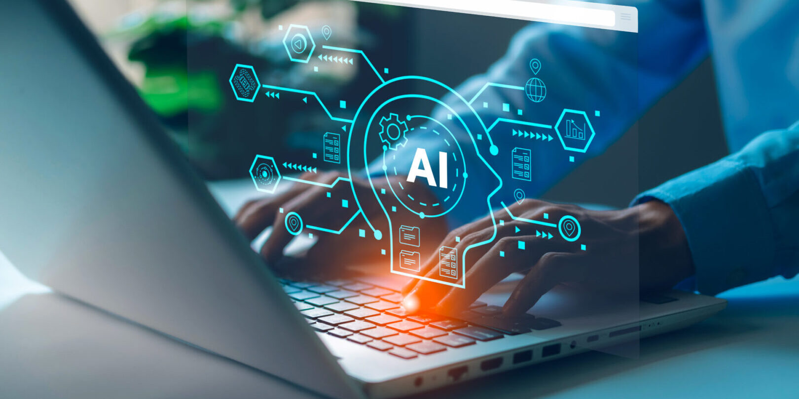 AI (Artificial intelligence), Chatbot growing concept. Businessman hand use smartphone with analytics information trends technology. Business link digital marketing. Big data and Financial banking AI (Artificial intelligence), Chatbot growing concept. Businessman hand use smartphone with analytics information trends technology. Business link digital marketing. Big data and Financial banking